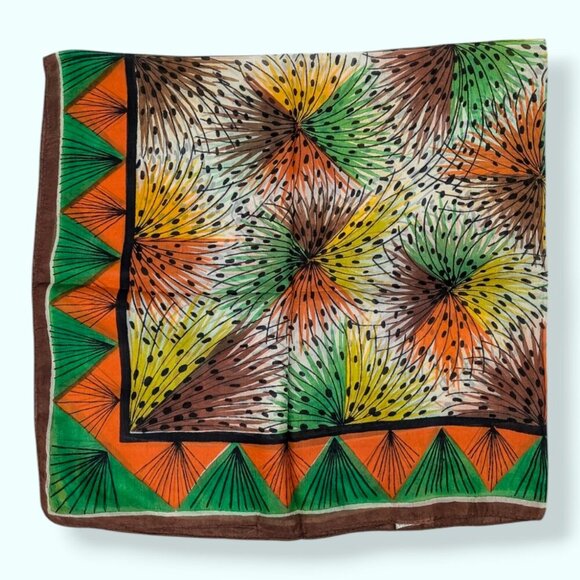 Vintage Silk Spotted Swirl Scarf - Picture 5 of 7